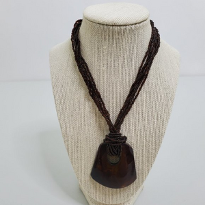 Tribal Ethnic Brown Beaded Multi‎ Strand Statement